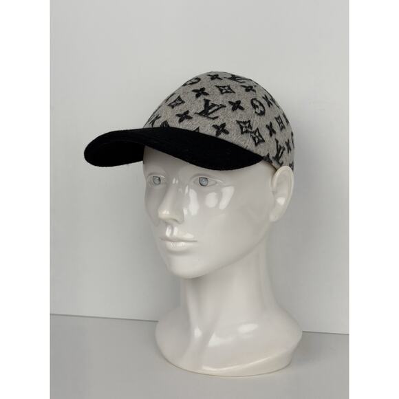 Louis Vuitton Carry On Cap Black Grey Wool Monogram M7210M Size M main image 7
